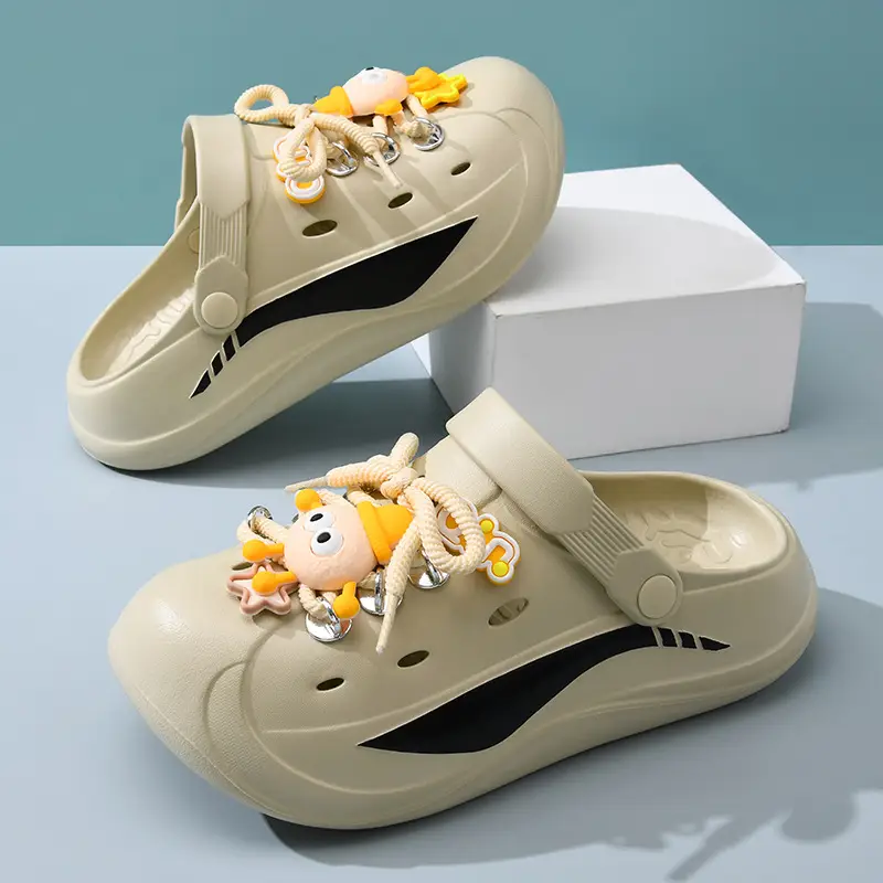 Thick-soled hole shoes women's non-smelly feet diy non-slip toe-covered slippers EVA wear-resistant cute breathable beach sandals - Image 7
