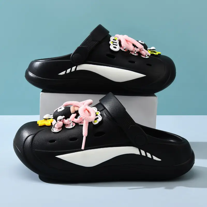 Thick-soled hole shoes women's non-smelly feet diy non-slip toe-covered slippers EVA wear-resistant cute breathable beach sandals - Image 2