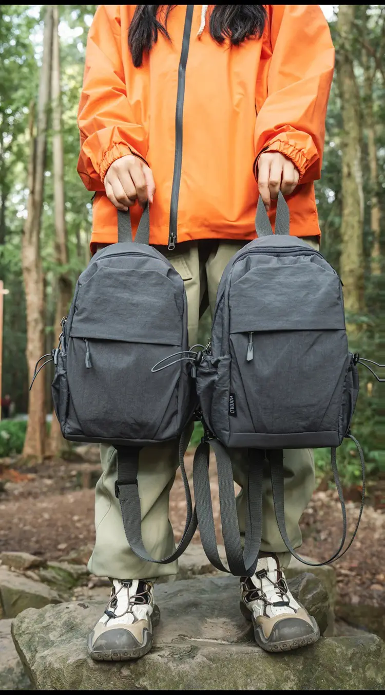 Men Women Black Multi Functional Backpack Shoulder Crossbody — feature 10