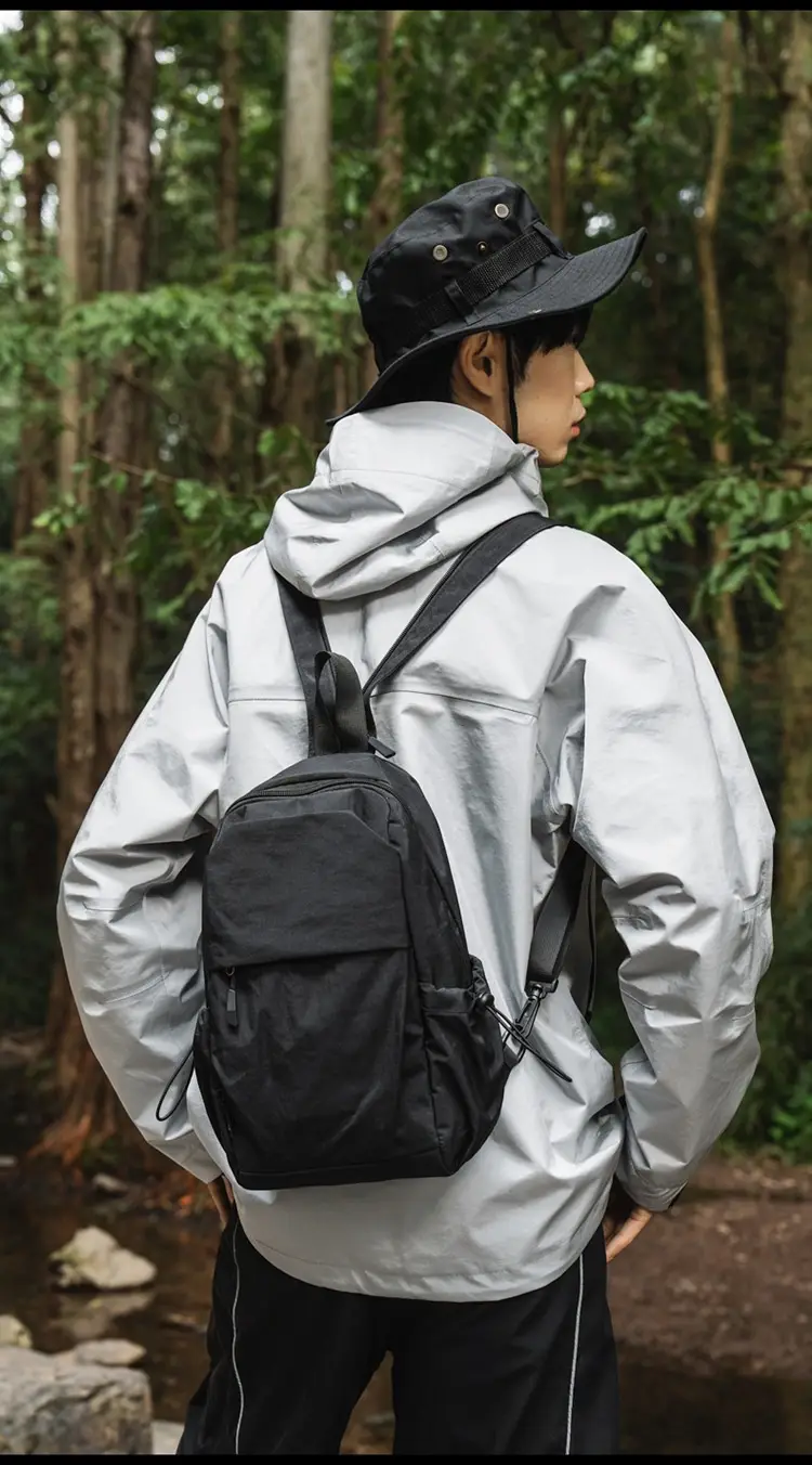 Men Women Black Multi Functional Backpack Shoulder Crossbody — feature 15