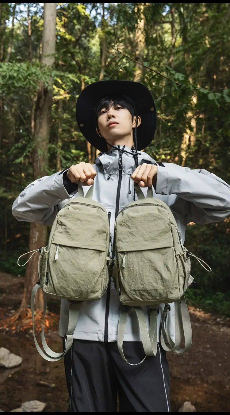 Men Women Black Multi Functional Backpack Shoulder Crossbody — feature 7