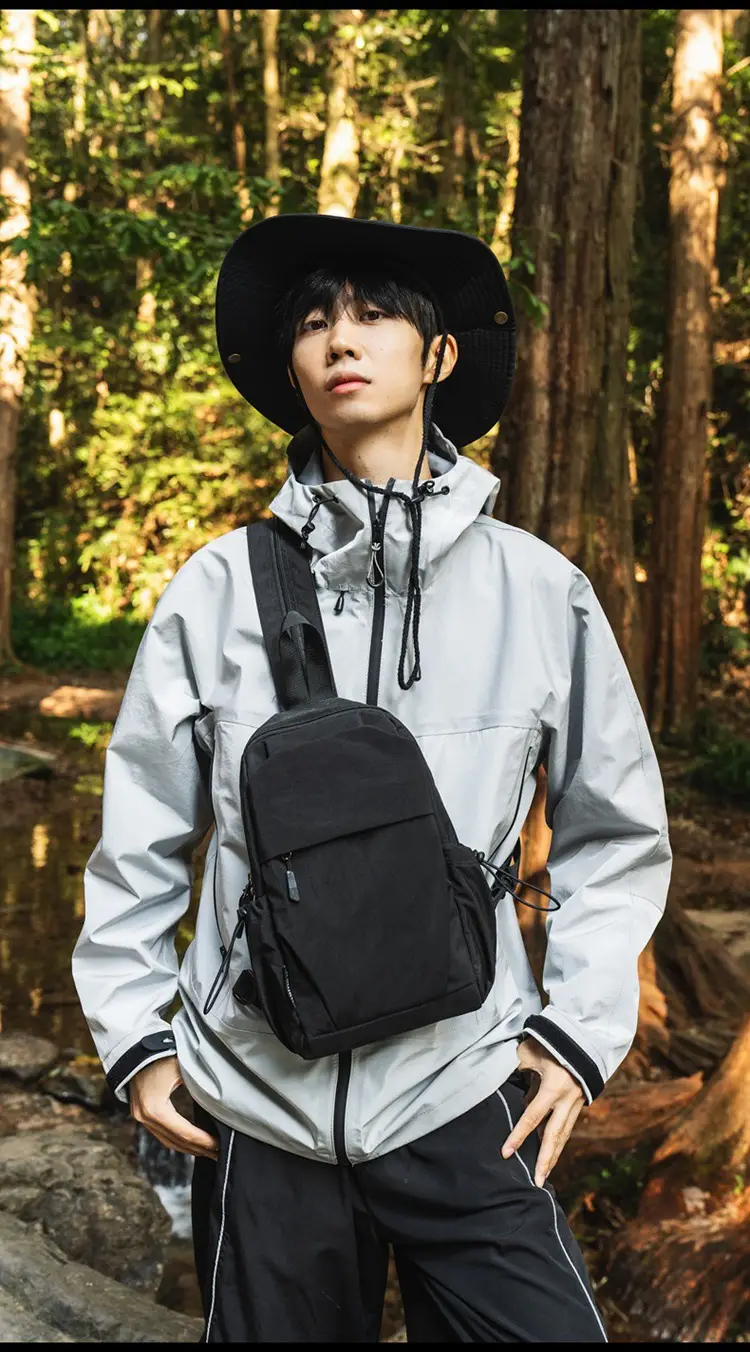 Men Women Black Multi Functional Backpack Shoulder Crossbody — feature 9