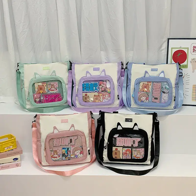 Cute Cartoon Student Backpacks Transparent Storage Shoulder Bag - Image 6