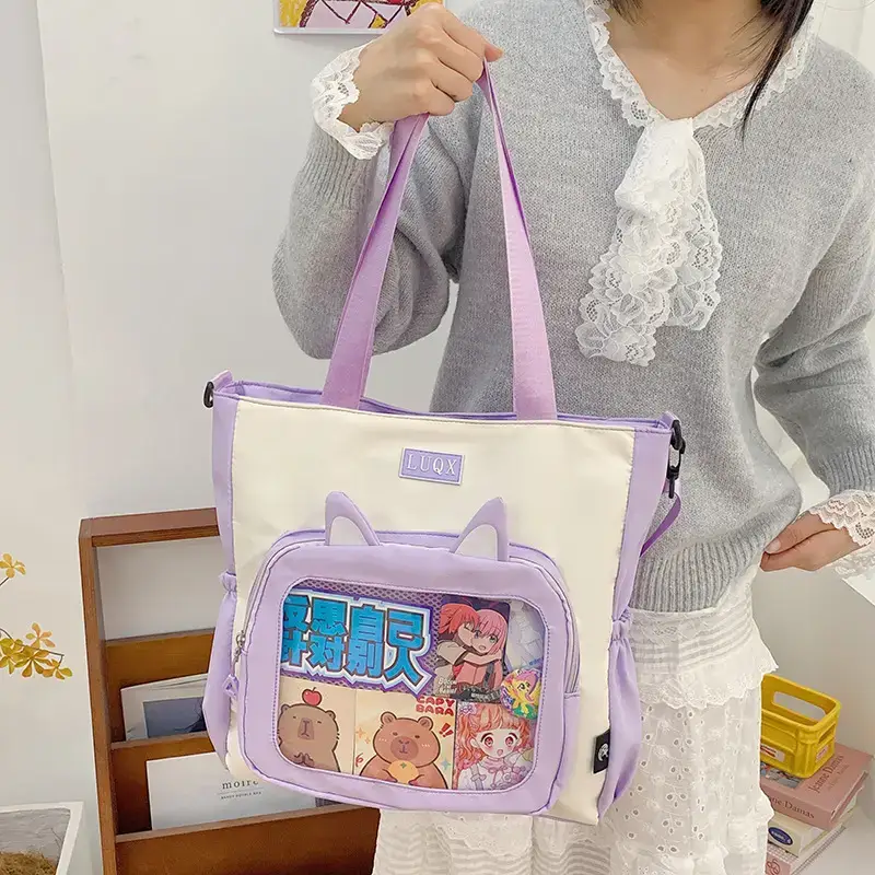 Cute Cartoon Student Backpacks Transparent Storage Shoulder Bag - Image 7