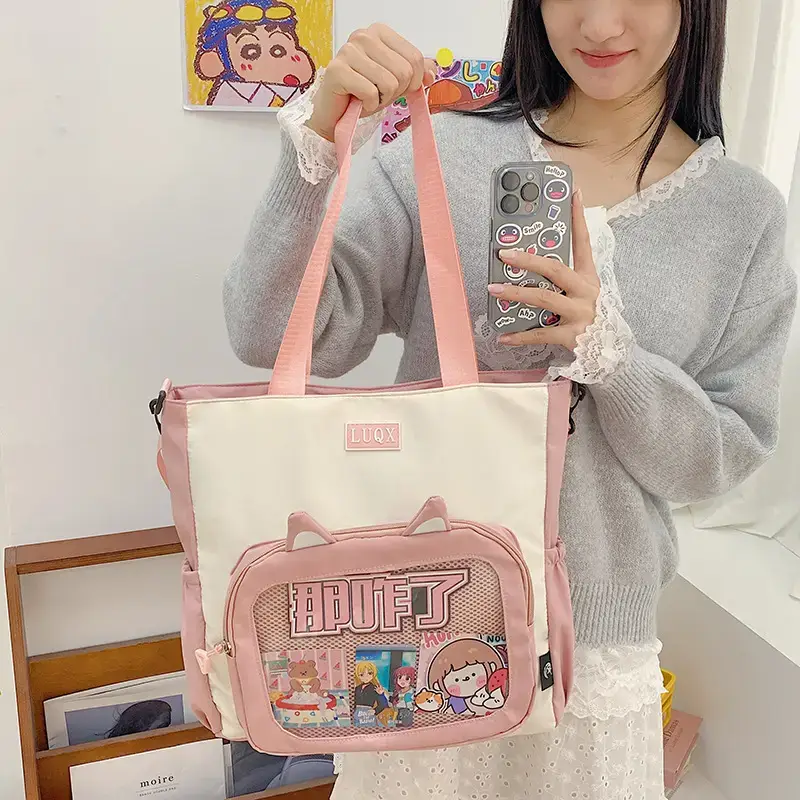 Cute Cartoon Student Backpacks Transparent Storage Shoulder Bag - Image 8