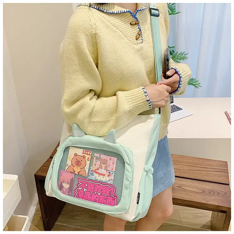 Cute Cartoon Student Backpacks Transparent Storage Shoulder Bag — feature 24