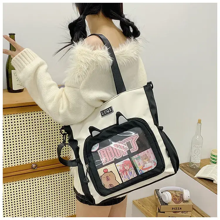 Cute Cartoon Student Backpacks Transparent Storage Shoulder Bag — feature 26