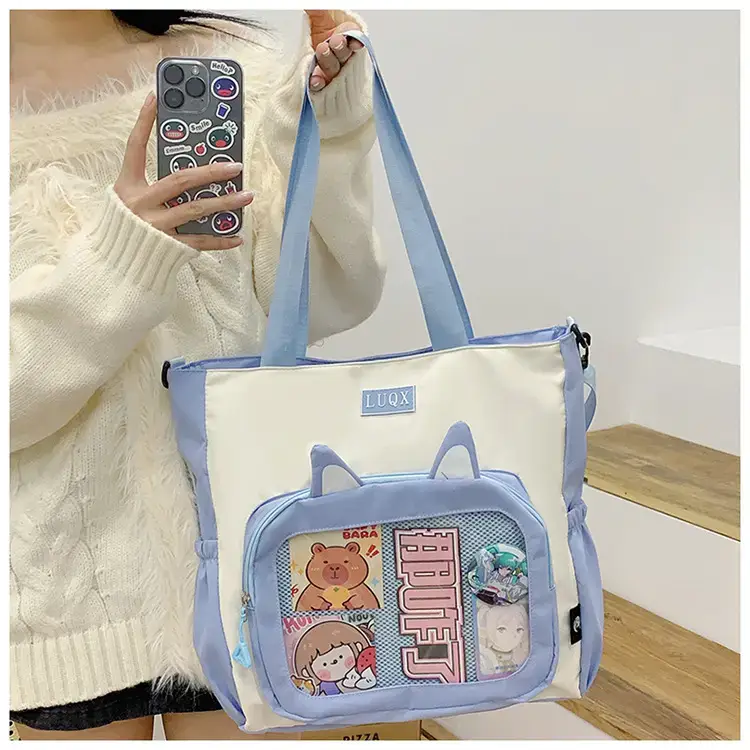 Cute Cartoon Student Backpacks Transparent Storage Shoulder Bag — feature 32