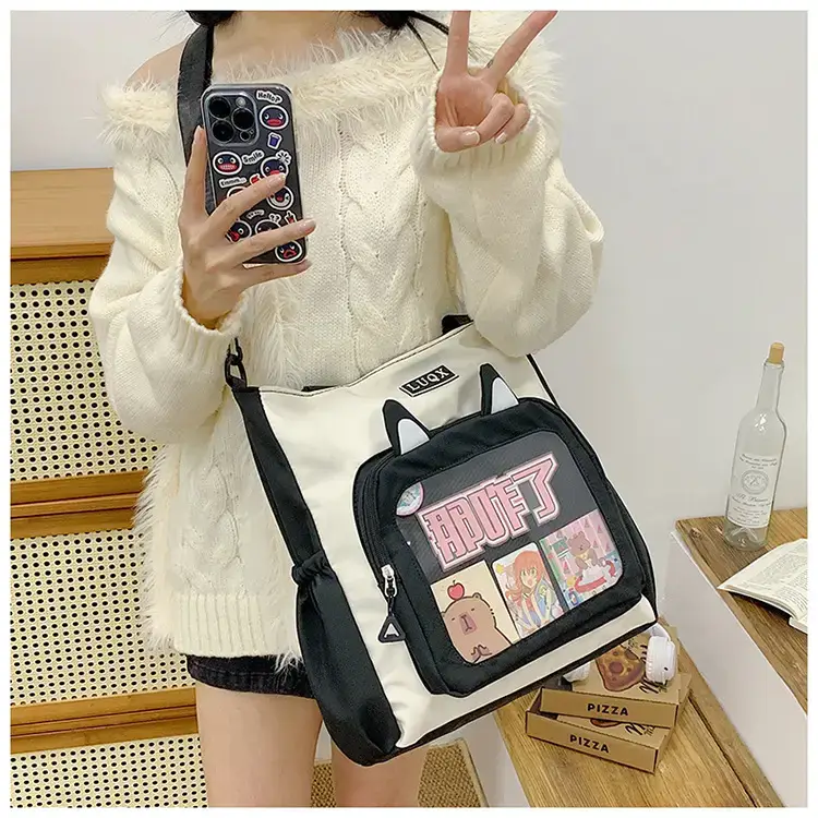 Cute Cartoon Student Backpacks Transparent Storage Shoulder Bag — feature 33