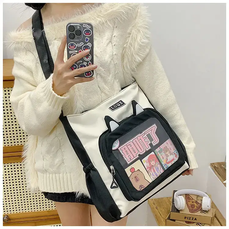 Cute Cartoon Student Backpacks Transparent Storage Shoulder Bag — feature 34