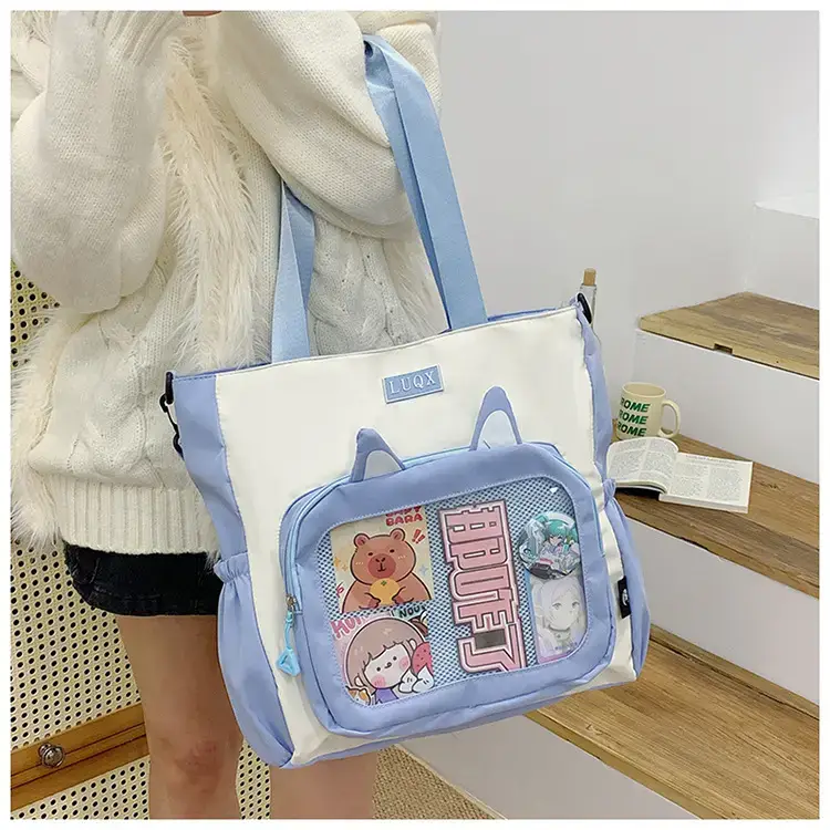 Cute Cartoon Student Backpacks Transparent Storage Shoulder Bag — feature 35