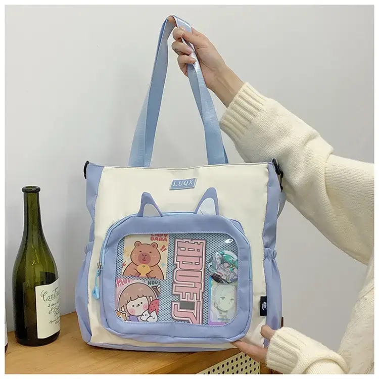 Cute Cartoon Student Backpacks Transparent Storage Shoulder Bag — feature 36