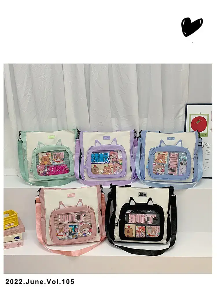 Cute Cartoon Student Backpacks Transparent Storage Shoulder Bag — feature 38