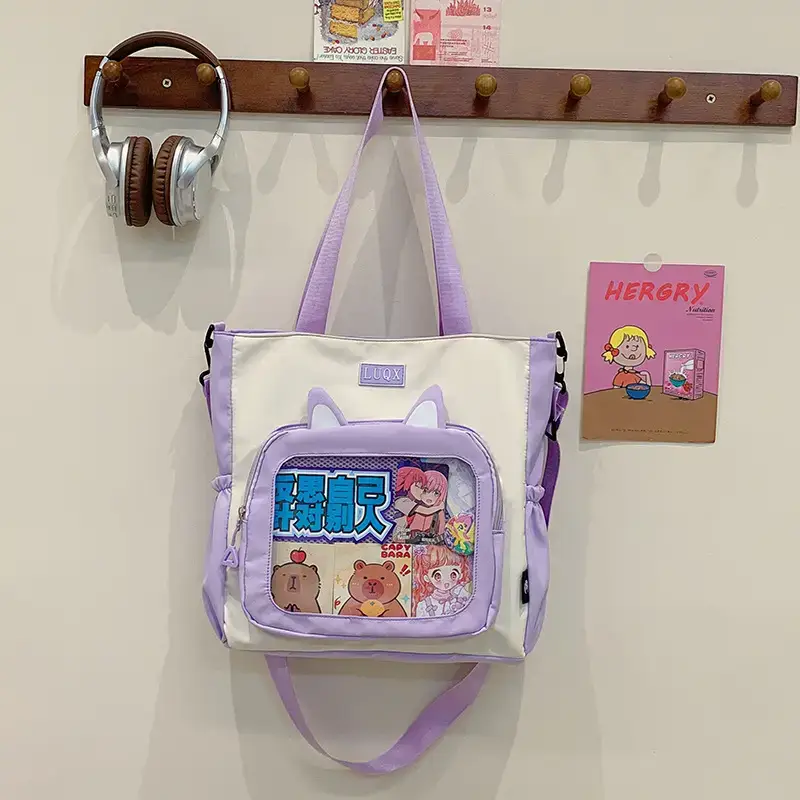 Cute Cartoon Student Backpacks Transparent Storage Shoulder Bag - Image 3