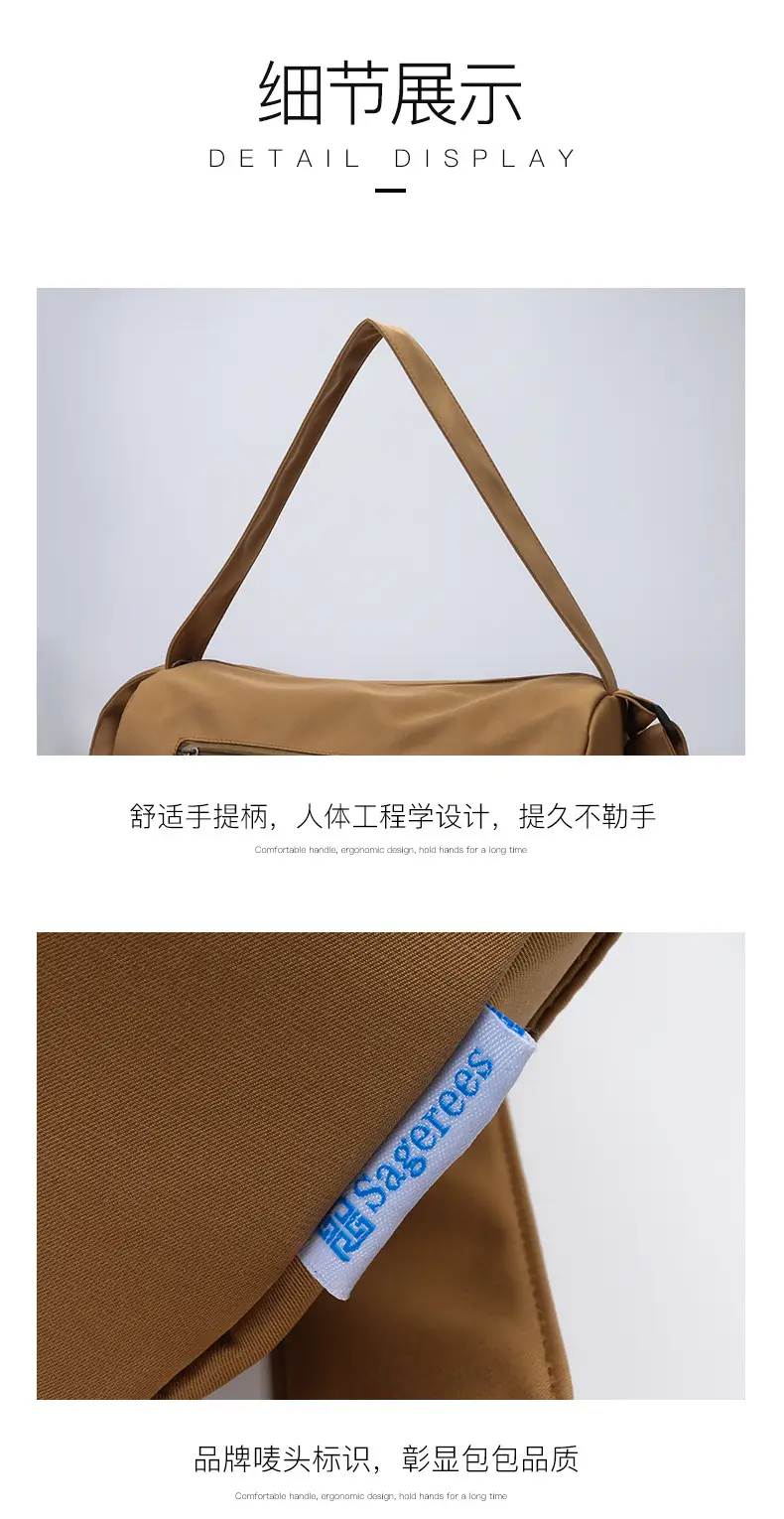 Lightweight Travel Bag New Large Capacity Portable Single Shoulder Storage Bag Printed Logo Sports Fitness Bag — feature 21