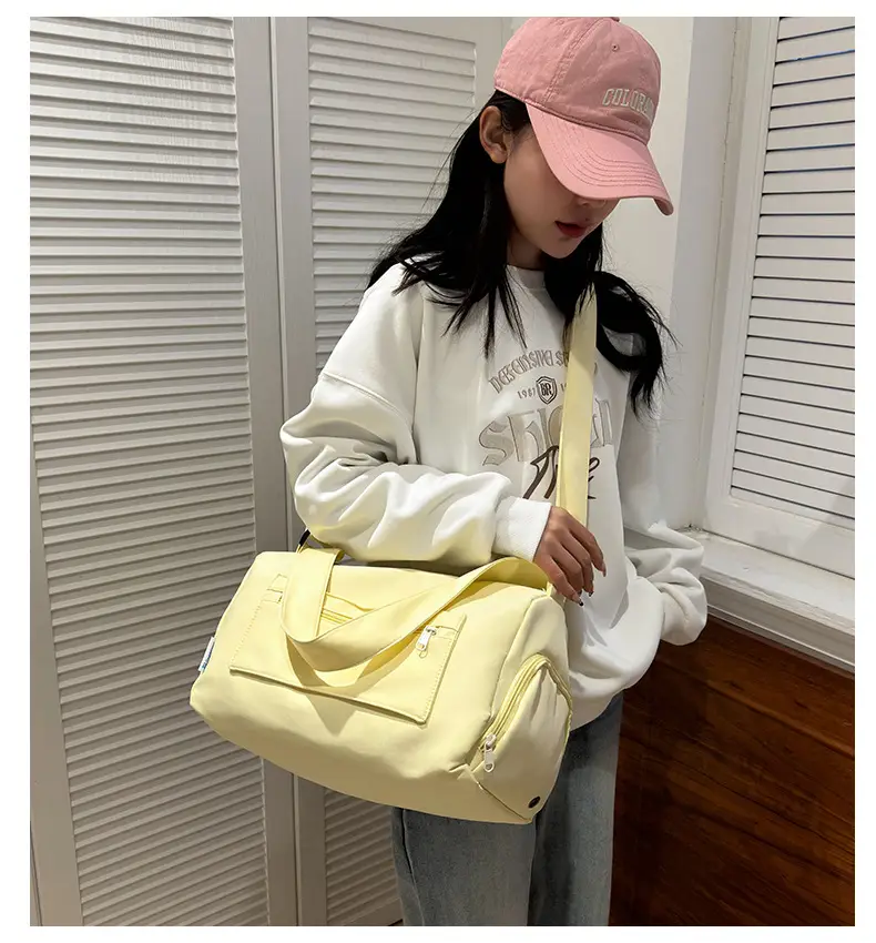 Lightweight Travel Bag New Large Capacity Portable Single Shoulder Storage Bag Printed Logo Sports Fitness Bag — feature 39