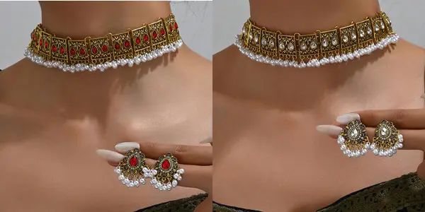 Europe and the United States cross-border fashion retro peacock wings drop spike exaggerated ladies necklace earrings jewelry suit — feature 2