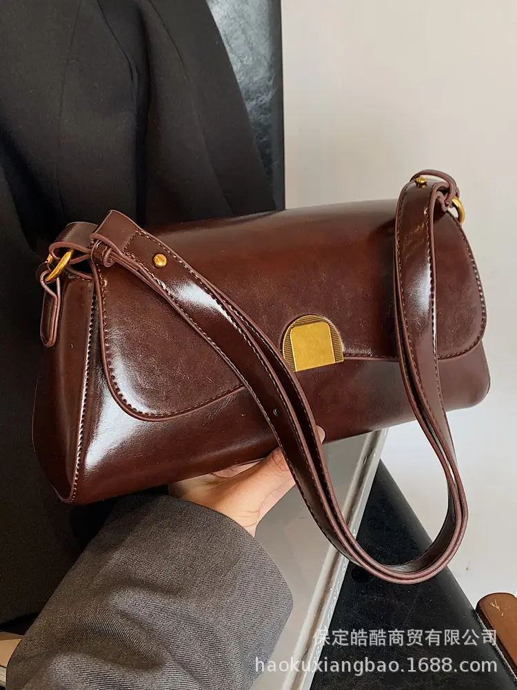 Retro Texture Crossbody Bag Women Gold 2024