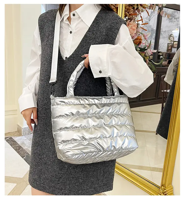 2025 Winter Korean Style Black Puffer Shoulder Bag — feature 1
