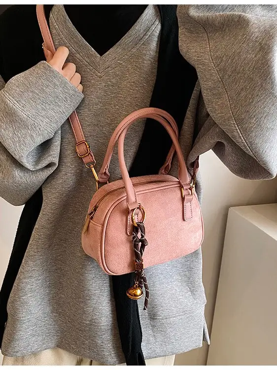 Pink Matte Crossbody Bag for Women Autumn Winter 2026 - Image 6