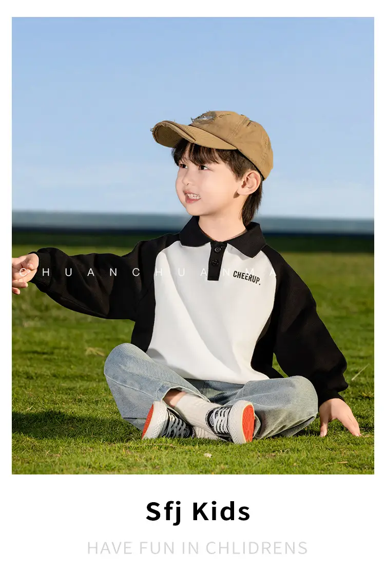 Kids Polo Shirt Yellow Black Letter Contrast for Boys — feature 27