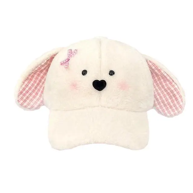 Women Woolly Rabbit Bow Cap Winter Warm Face - Image 7