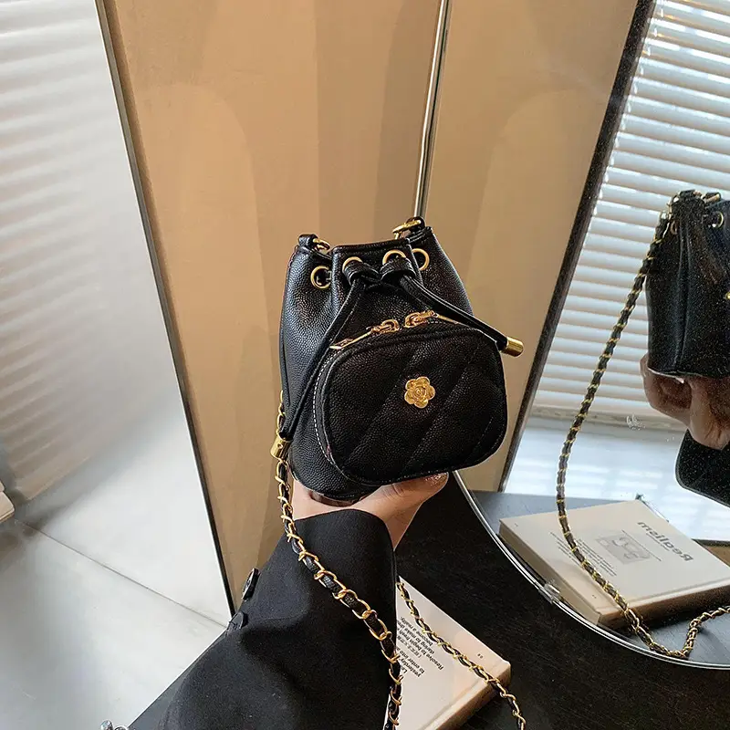 Stylish Girl's Brown Crossbody Bag with Gold Chain