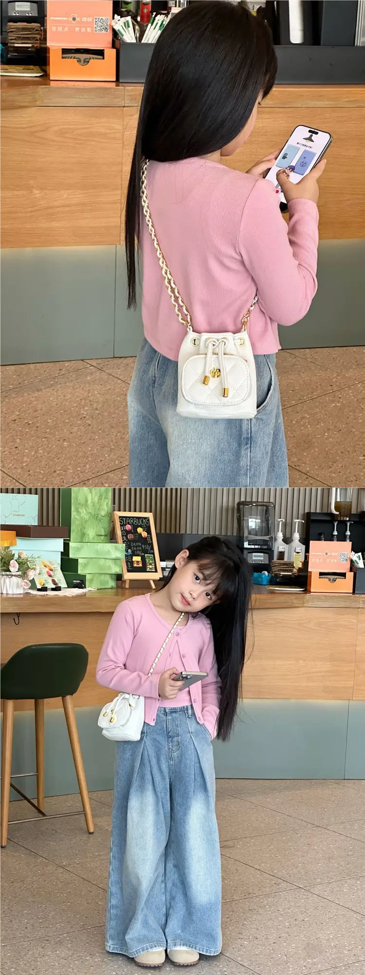 Stylish Girl's Brown Crossbody Bag with Gold Chain — feature 13