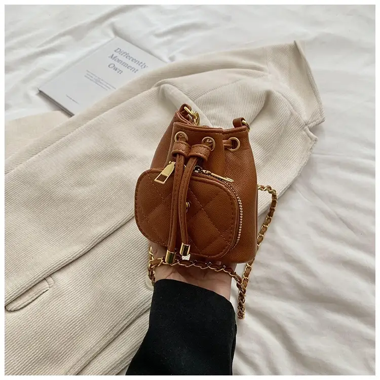 Stylish Girl's Brown Crossbody Bag with Gold Chain — feature 24