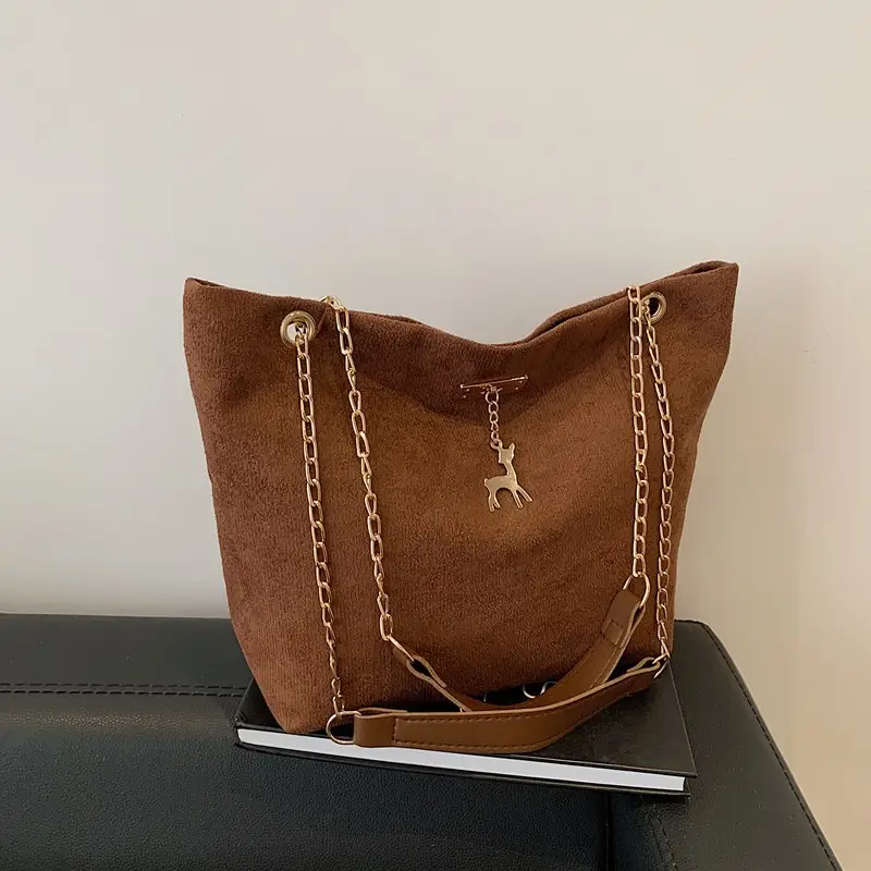 Vintage Chain Shoulder Bag Women 2024 Winter New Style