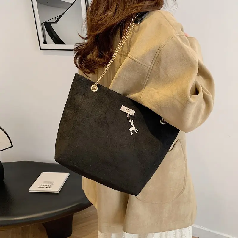 Vintage Chain Shoulder Bag Women 2024 Winter New Style