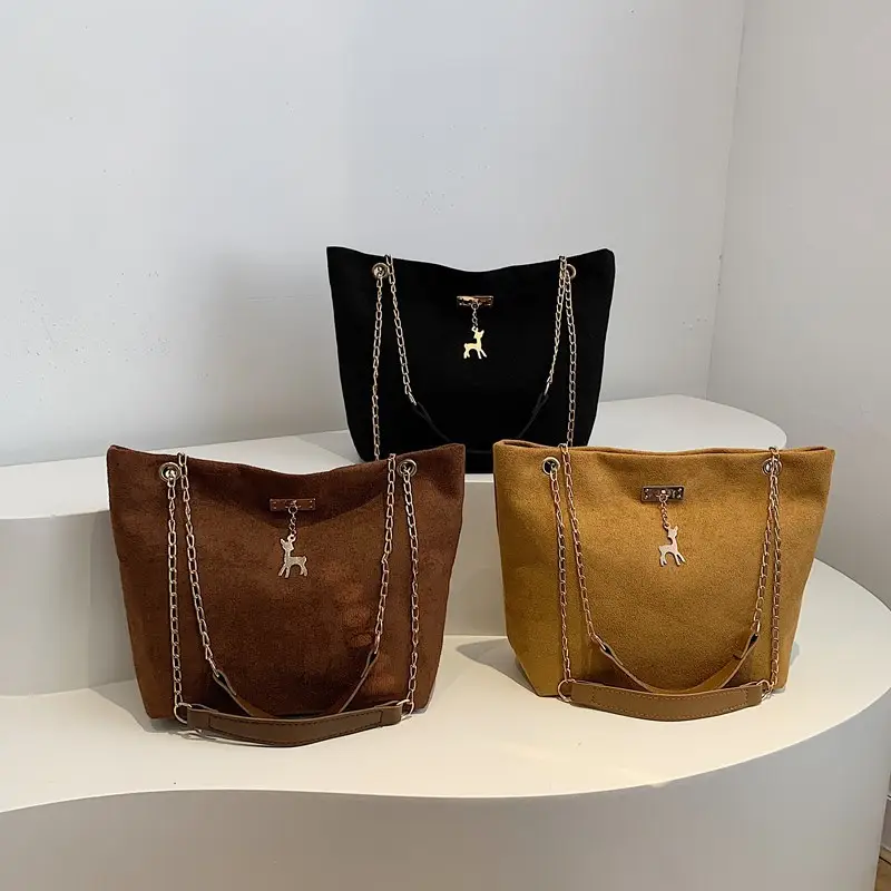 Vintage Chain Shoulder Bag Women 2024 Winter New Style