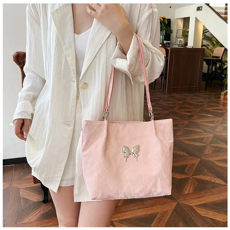 Women's Large Capacity Gentle Textile Bow Shoulder Bag — feature 13