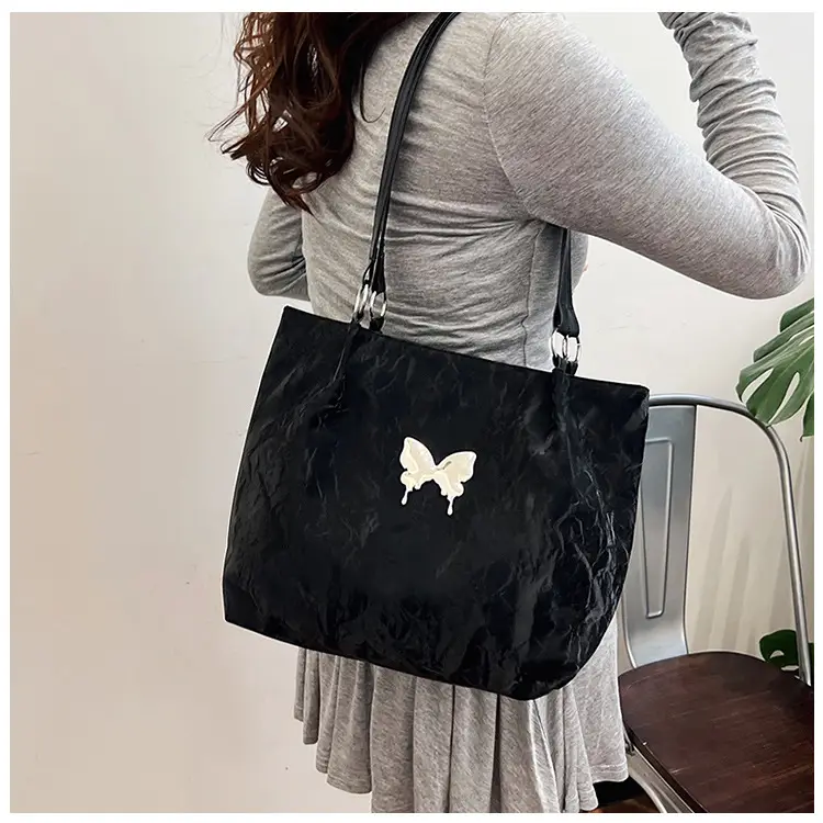 Women's Large Capacity Gentle Textile Bow Shoulder Bag — feature 15