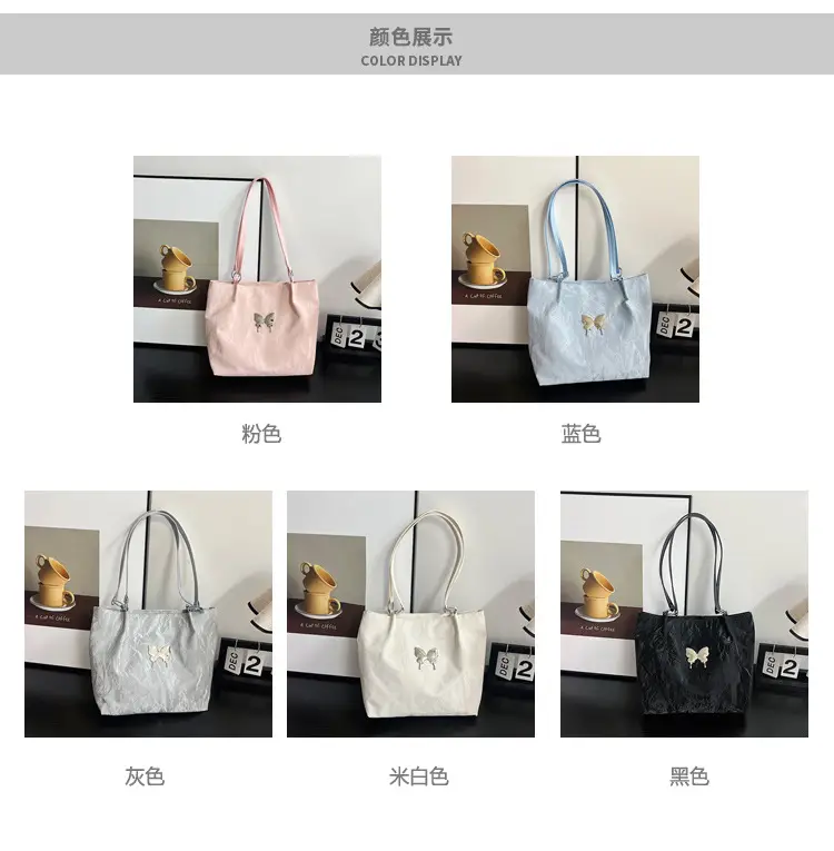 Women's Large Capacity Gentle Textile Bow Shoulder Bag — feature 6