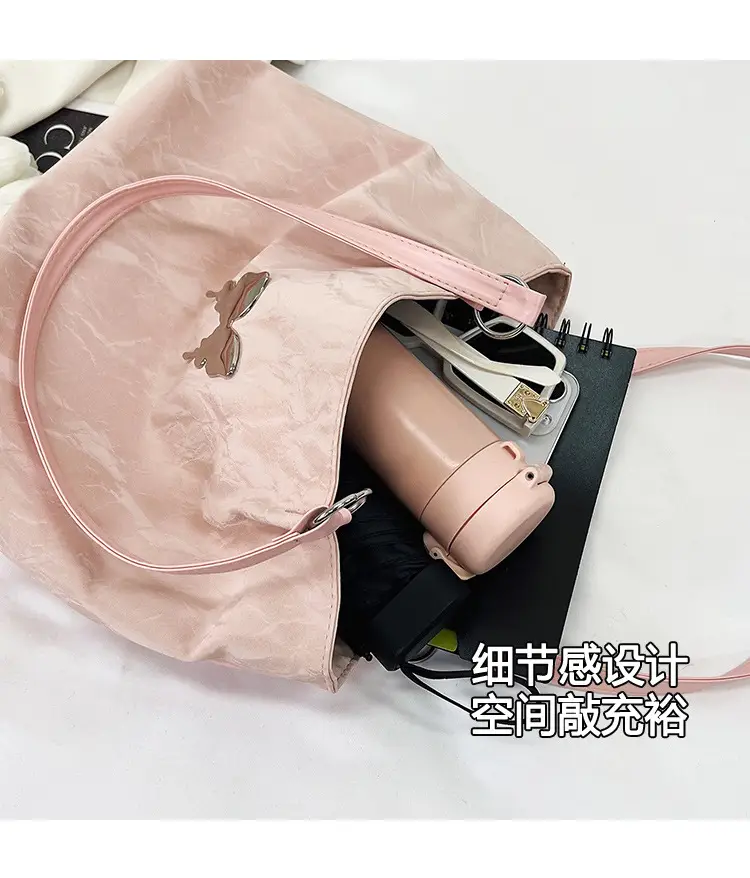 Women's Large Capacity Gentle Textile Bow Shoulder Bag — feature 7
