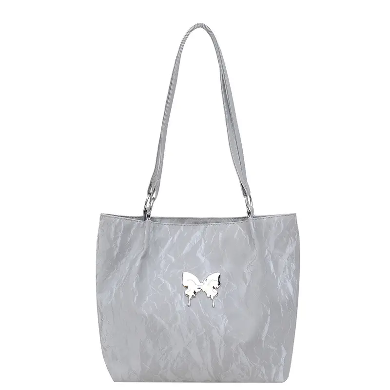 Women's Large Capacity Gentle Textile Bow Shoulder Bag - Image 3