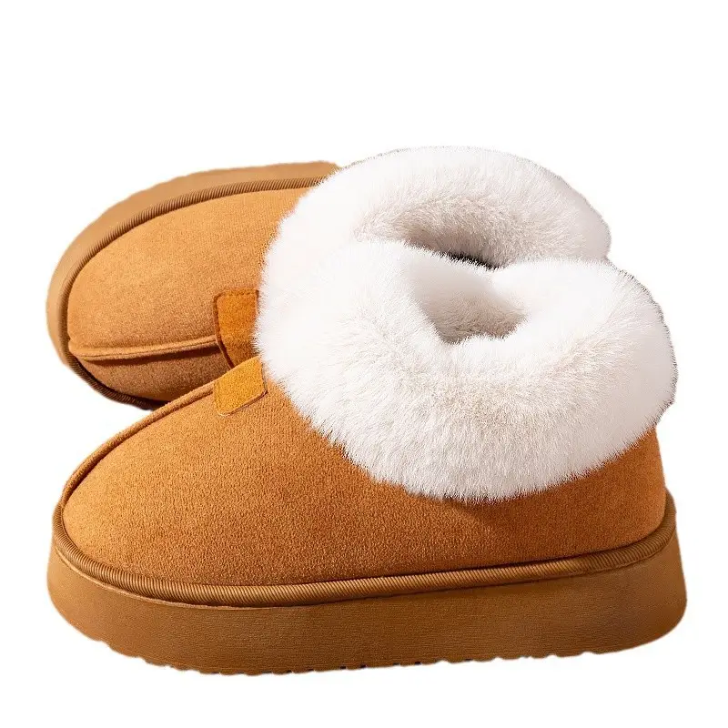 Snow boots women's 2024 new winter fleece-lined women's shoes thickened warm northeast cotton shoes home fur one - Image 7