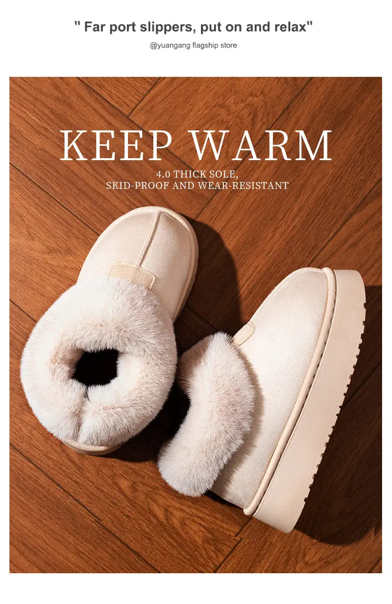 Snow boots women's 2024 new winter fleece-lined women's shoes thickened warm northeast cotton shoes home fur one — feature 8