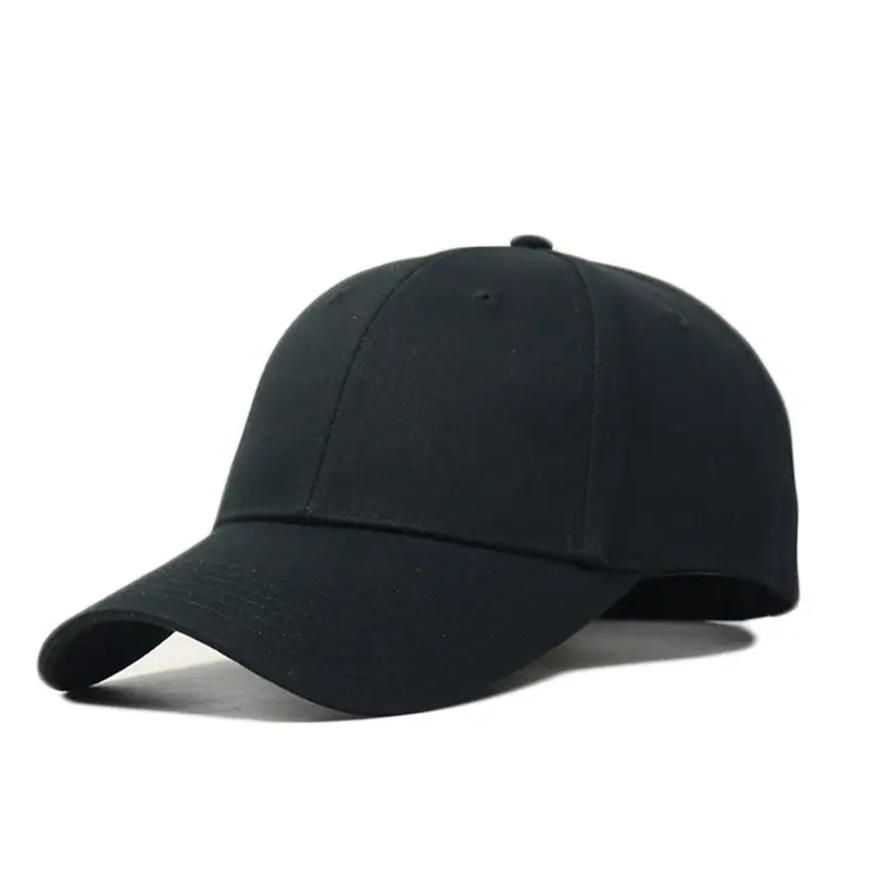Men Black Cotton Baseball Cap Sunshade Hat - Image 3