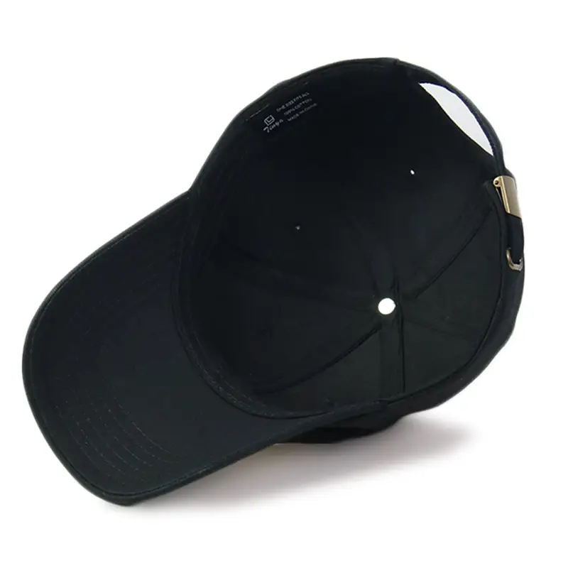 Men Black Cotton Baseball Cap Sunshade Hat - Image 5