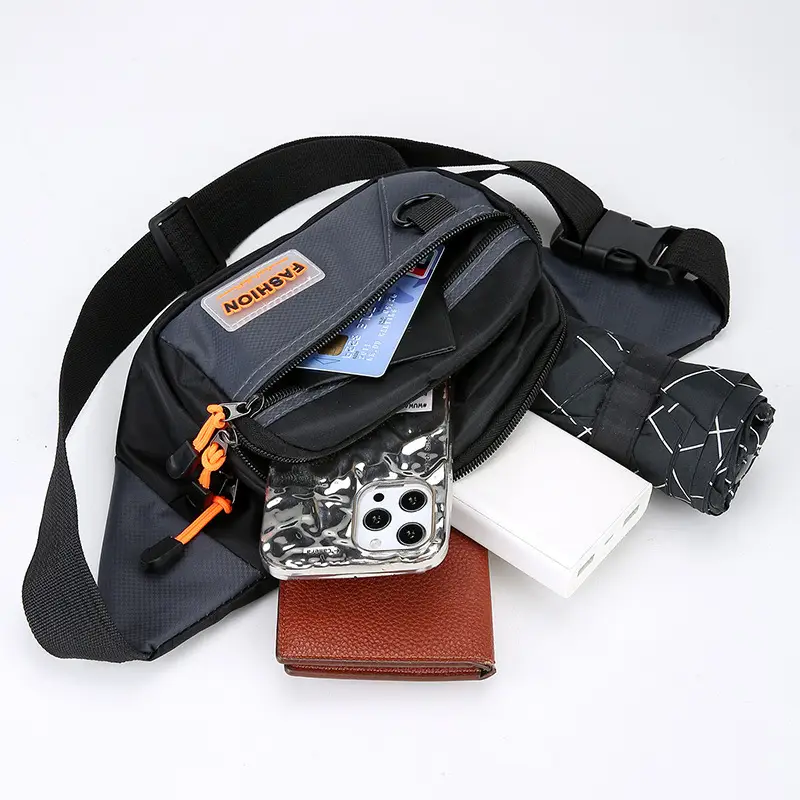 FASHION Waterproof Sports Waist Bag Black - Image 6