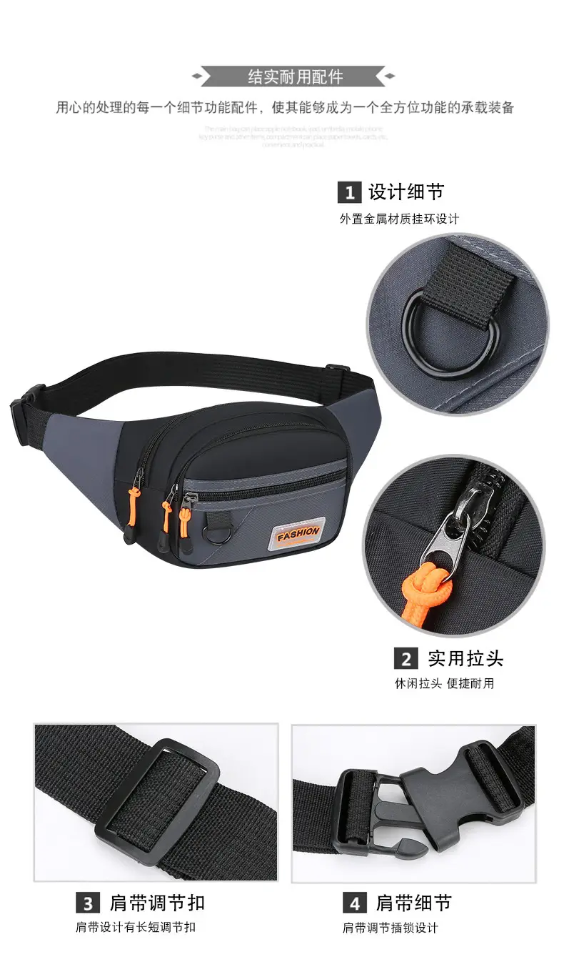 FASHION Waterproof Sports Waist Bag Black — feature 4