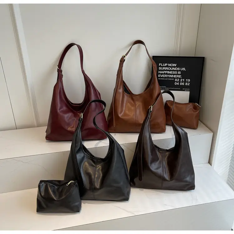 Women's Black Leather Shoulder Bag 2024 Winter Large Capacity — feature 14