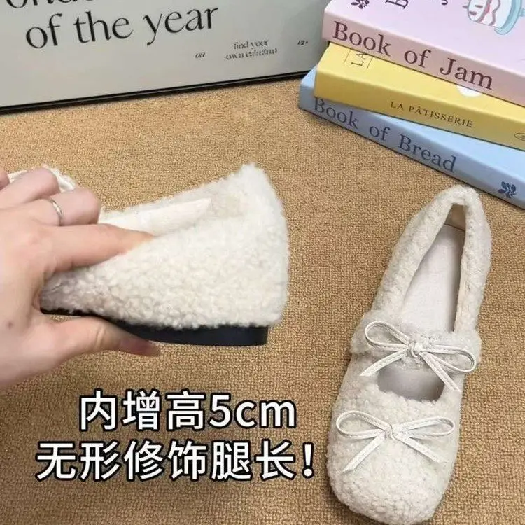 Women Fleece Bow Shoes Small 2024 Winter — feature 1