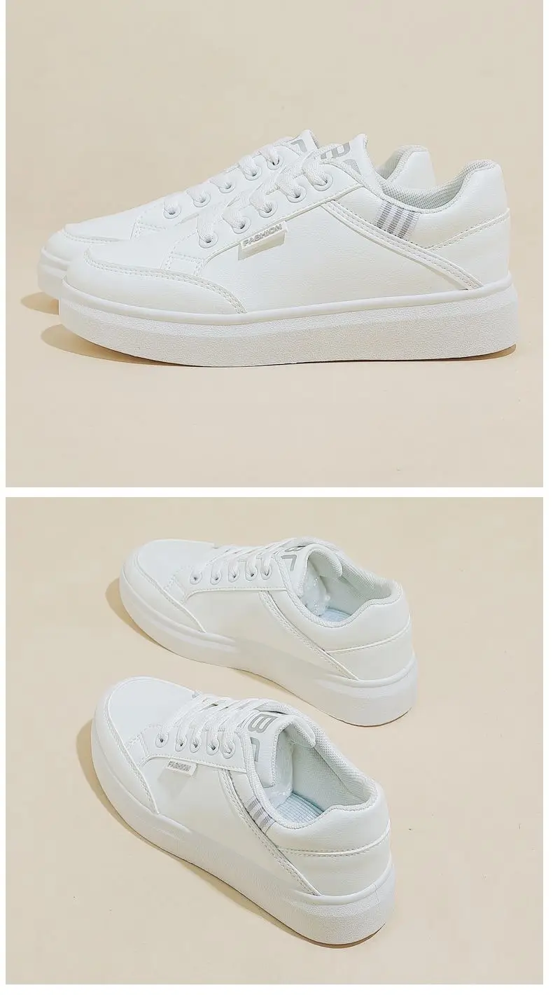 2025 Spring Women's Soft Sole Shoes Leather Surface Non-slip Sneakers Women's Casual Shoes All-match Lightweight sneaker White Shoes — feature 12