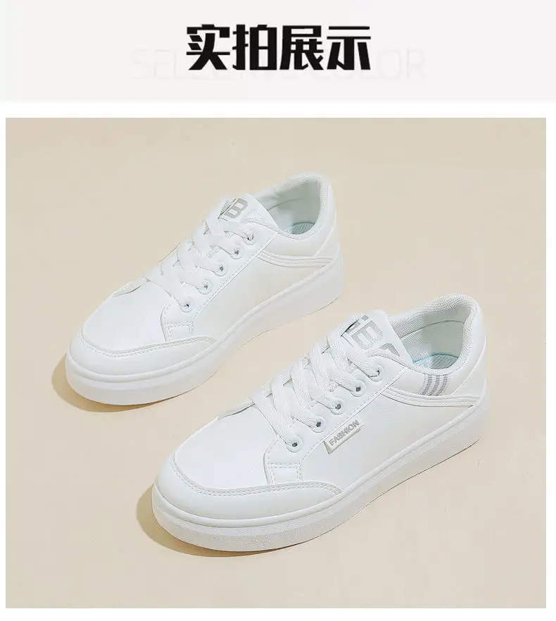 2025 Spring Women's Soft Sole Shoes Leather Surface Non-slip Sneakers Women's Casual Shoes All-match Lightweight sneaker White Shoes — feature 4