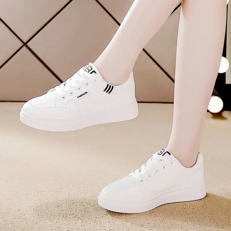 2025 Spring Women's Soft Sole Shoes Leather Surface Non-slip Sneakers Women's Casual Shoes All-match Lightweight sneaker White Shoes — feature 6