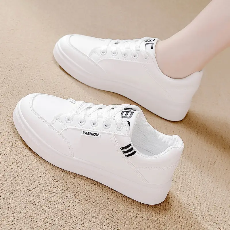 2025 Spring Women's Soft Sole Shoes Leather Surface Non-slip Sneakers Women's Casual Shoes All-match Lightweight sneaker White Shoes — feature 7