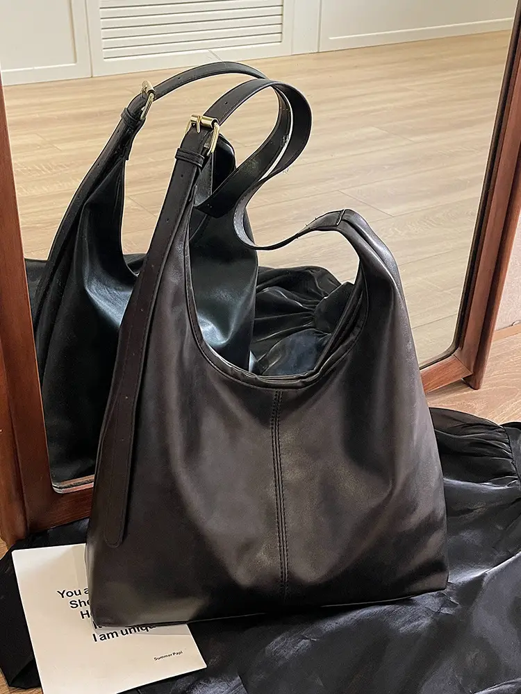 Brown Leather Shoulder Tote Bag for Women - Image 5